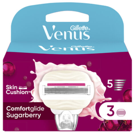 Cartouches de rasoir Venus Comfortglide Sugarberry Miami pour femmes, 3 lames parfumées
