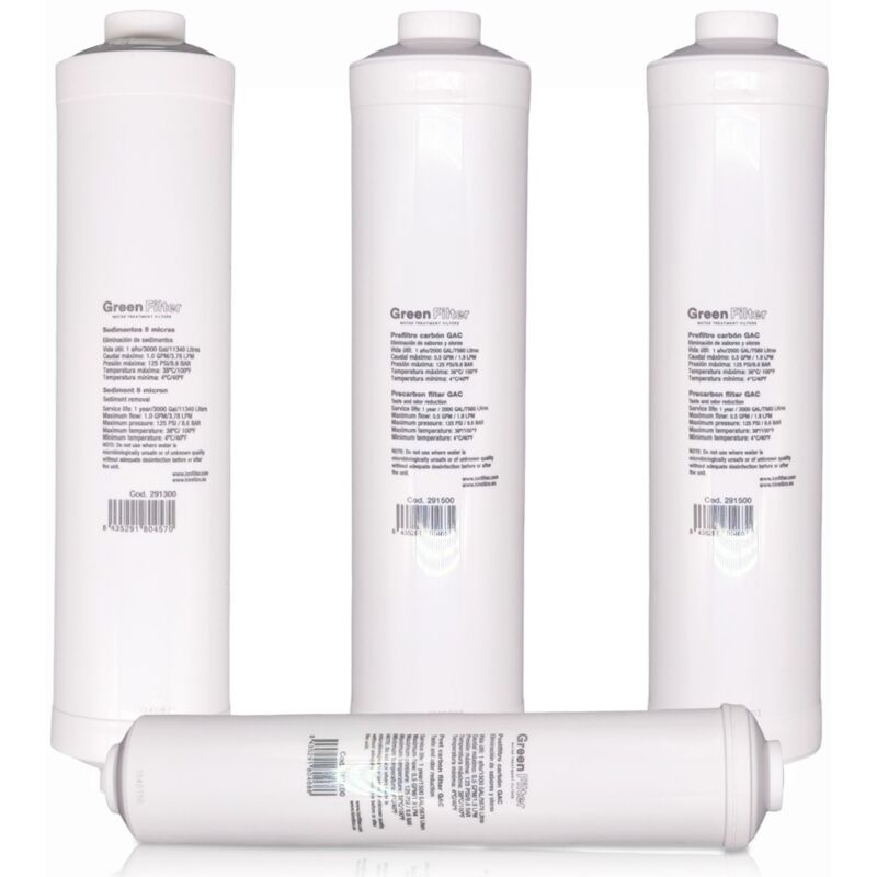 Rosmmel - Cartouches de remplacement en ligne d'Osmoseur Compact de la marque Green Filter quality