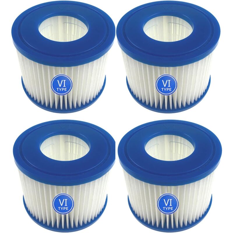Cartouches filtrantes de Rechange pour Piscine Lay-Z-Spa Bestway Flowclear Filtre de Piscine Bestway vi, pour Monaco Taille 6-58323, 4 pieces