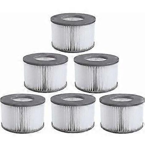 Cartouches filtrantes pour spa gonflable, kit de remplacement pour filtre d'aspirateur, éléments filtrants durables pour une filtration d'eau améliorée (paquet de 6)
