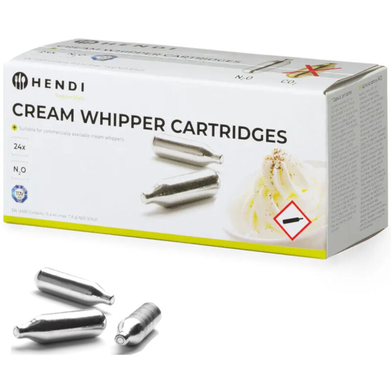 Cartouches pour siphon à chantilly, gaz N2O, 24 pcs - Hendi 588215