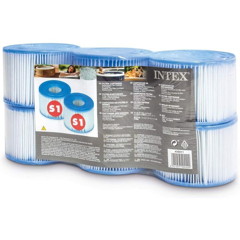 Cartouches pour spa Intex 3 lot de 2 cartouches de filtration soit 6 cartouches - Livraison gratuite