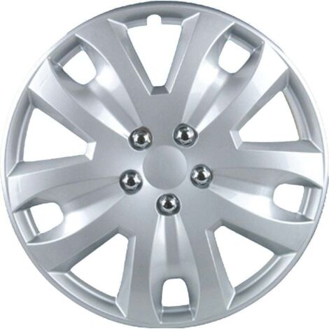 Cartrend Radzierblenden Hockenheim 40 cm (16 Zoll) silber 4 Stück