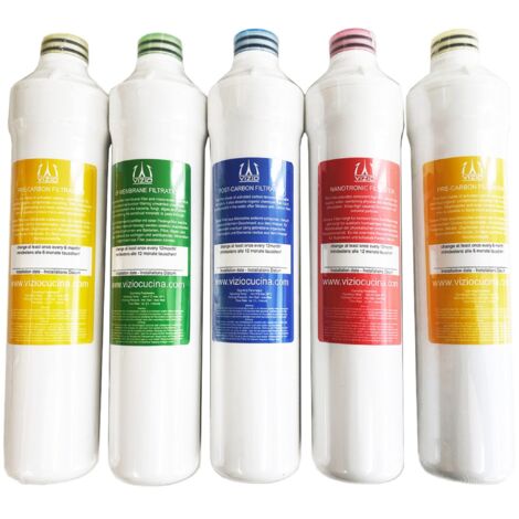 Cartucce Filtro ricambio x 1 anno - 5 pz cartucce ricambio per sistema filtro meccanico VIZIO art VZFILT0400