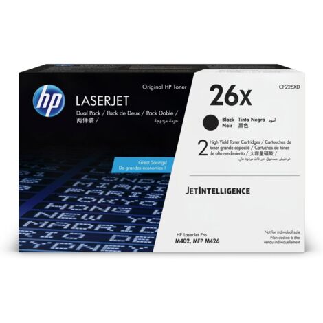 Cartucce Toner Originali HP 26X Nero ad Alta Capacit� (2-Pack) per Stampanti LaserJet