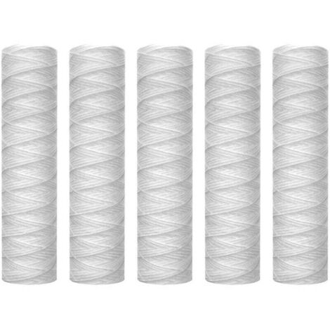 Cartuccia di filtrazione dell'acqua per sedimenti avvolti, 10 micron, 10x2,5 pollici, completa, ricambio universale per alloggiamento RO 10
