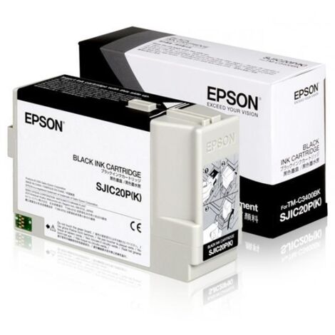Cartuccia di inchiostro nero EPSON SJIC20P(K) per stampante TM-C3400, compatibile e ad alte prestazioni