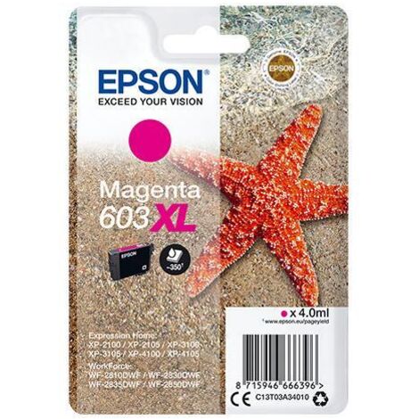 Cartuccia di Inchiostro Originale Epson C13T03A34020 Magenta 603XL per WF2810DWF WF2830DWF WF2835DWF