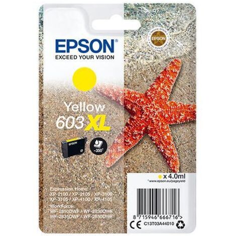 Cartuccia di Inchiostro Originale Epson C13T03A44020 Giallo 603XL per Expression Home XP-2100 XP-2105 XP-3100