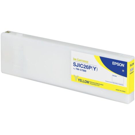 Cartuccia d'inchiostro originale Epson SJIC26P(Y) Giallo per stampante ColorWorks C7500 - Pigmento - Confezione da 1 pezzo (C33S020621)