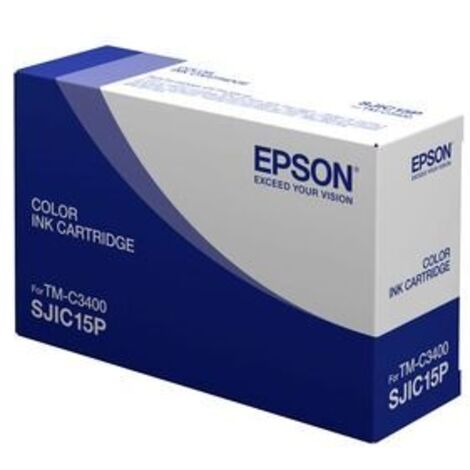 Cartuccia d'inchiostro originale Epson TM-C3400 a 3 colori (ciano, magenta, giallo) con inchiostro a pigmenti, compatibile anche con TM-C610, confezione da 1 pezzo