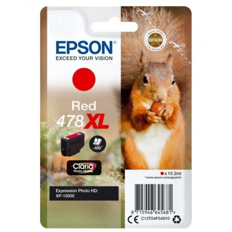 Cartuccia Epson Claria Photo HD 478XL T 04F5 10.2ml Rosso [C13T04F54010]