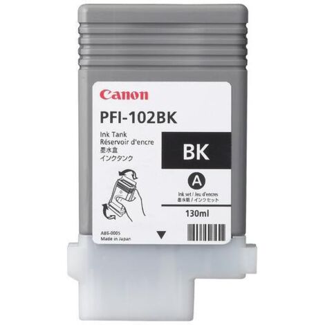 Cartuccia Originale Canon PFI-102BK Nero Standard, 130ml, circa 740 pagine