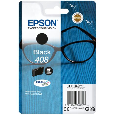 Cartuccia Originale Epson 408 Nero per Stampanti Epson con Codice C13T09J14010, Compatibile con Modelli S8405320
