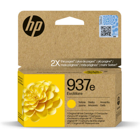 Cartuccia Originale HP EvoMore 937e Giallo per Stampanti, Modello 4S6W8NESE1