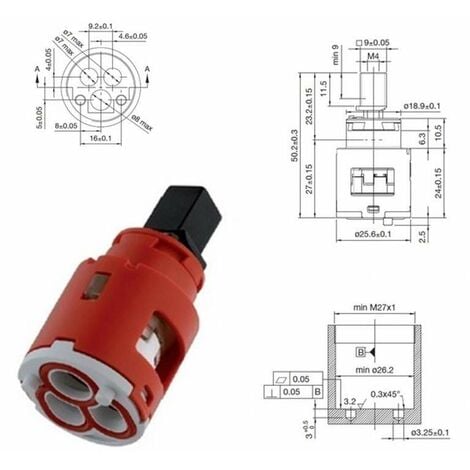 Cartuccia ricambio Ø 25 Hydroplast F.25-1100  Cartuccia