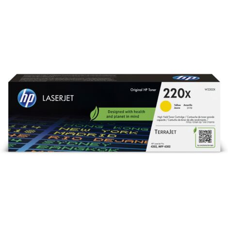 Cartuccia Toner Gialla Originale HP 220X ad Alta Capacit� (W2202X) per HP LaserJet Pro 4202 / 4302