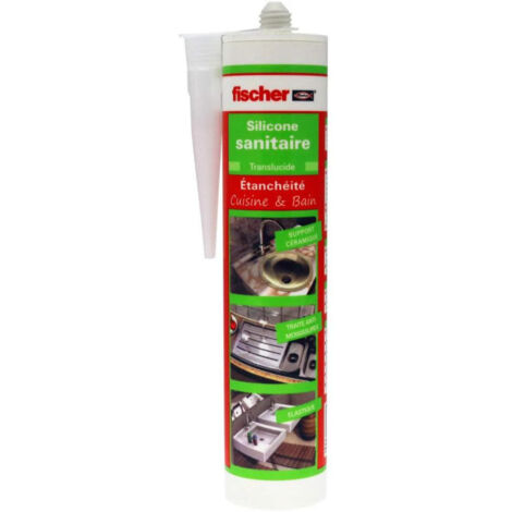 Cartuccia traslucida in silicone sanitario con fungicida 310ml Fischer