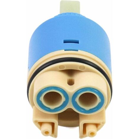 Cartucho de recambio cerámico, Cerámica para grifo monomando, Cartucho cerámico para cocina o baño 35 mm, Azul, con fondo