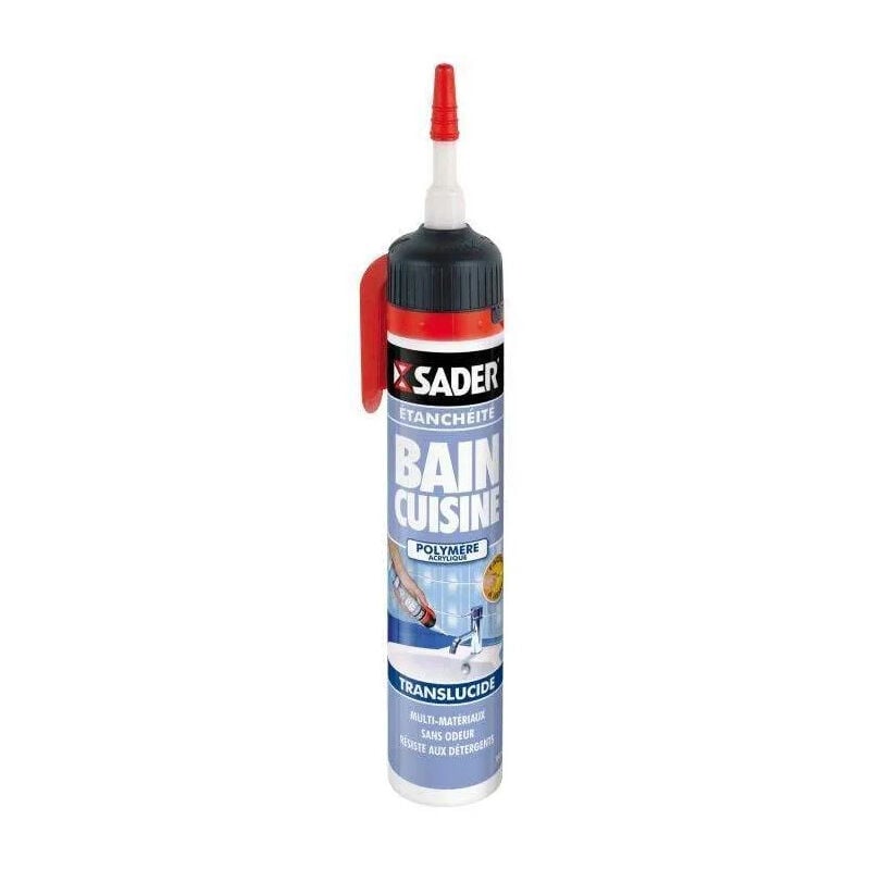 

Bostik - Cartucho de silicona translúcido de 200 ml, integrado en la pistola SADER