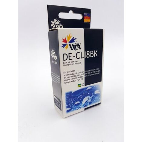 Cartucho de tinta Canon CLI 8BK negro Wox, repuesto CLI8BK