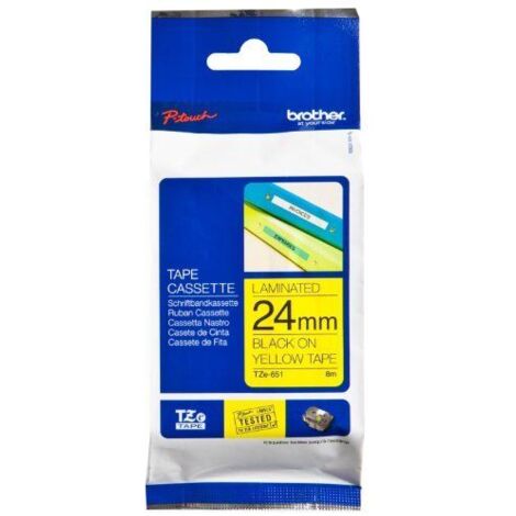 Cartucho de Tinta Original Brother TZeS651 Amarillo Negro/Amarillo