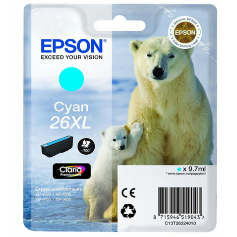 Cartucho de Tinta Original Epson C13T26324012 Cian