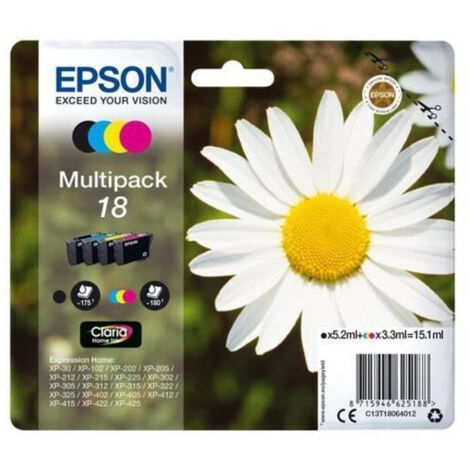 Cartucho de Tinta Original Epson nº18 Multipack/ Negro/ Cian/ Amarillo/ Magenta