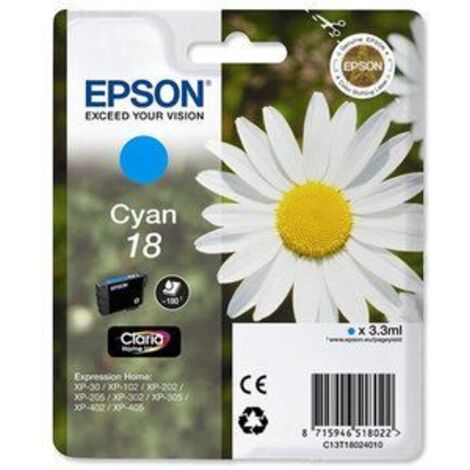 Cartucho de Tinta Original Epson T1802 Cian 8715946518022 S0204747 Epson