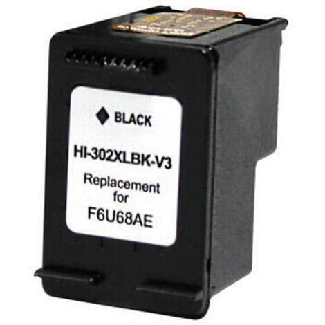 Cartucho de tinta remanufacturado HP 302XL (F6U68AE/F6U66AE) de alta calidad, que muestra el nivel de tinta.
Adecuado para uso en las siguientes impr