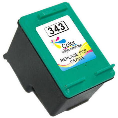 Cartucho de tinta remanufacturado HP 343 (C8766EE) de alta calidad.

Adecuado para uso en las siguientes impresoras:
HP DeskJet 460
HP DeskJet 460c
HP