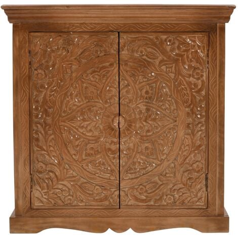 VERTY FURNITURE Carved Mango Wood Sideboard With 2 Doors