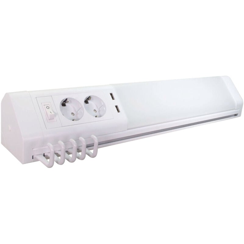 Carvo Applique led 11W / 1000LM avec 2 prises 2P+T & 2 ports usb