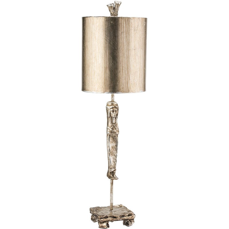 Caryatid - 1 Light Table Lamp Aged Silver, E27 - Elstead