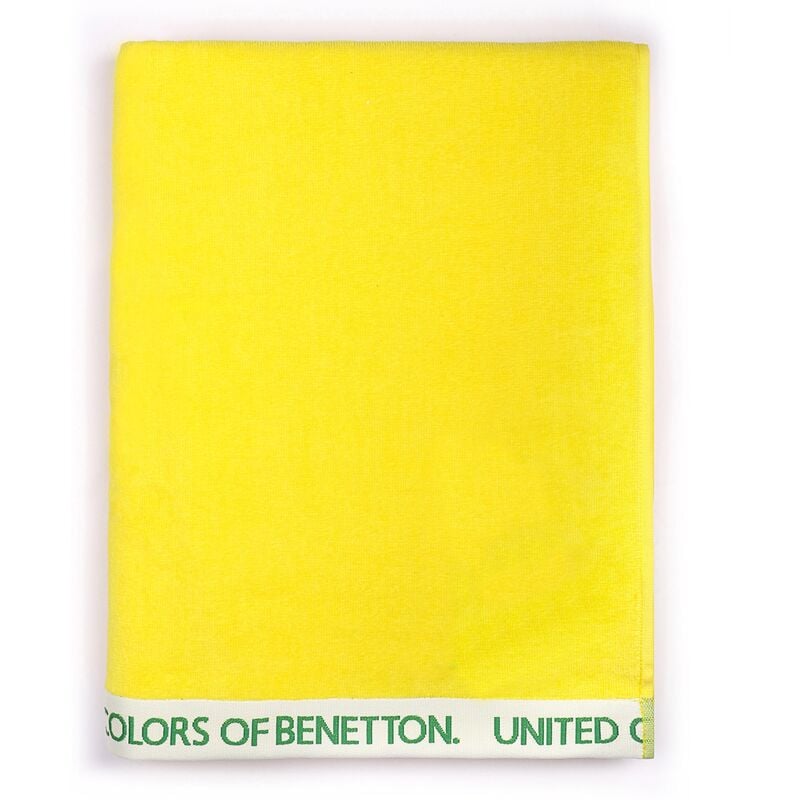 casa benetton 100 % coton 380 g serviette de plage velours (90x160 cm) jaune - jaune