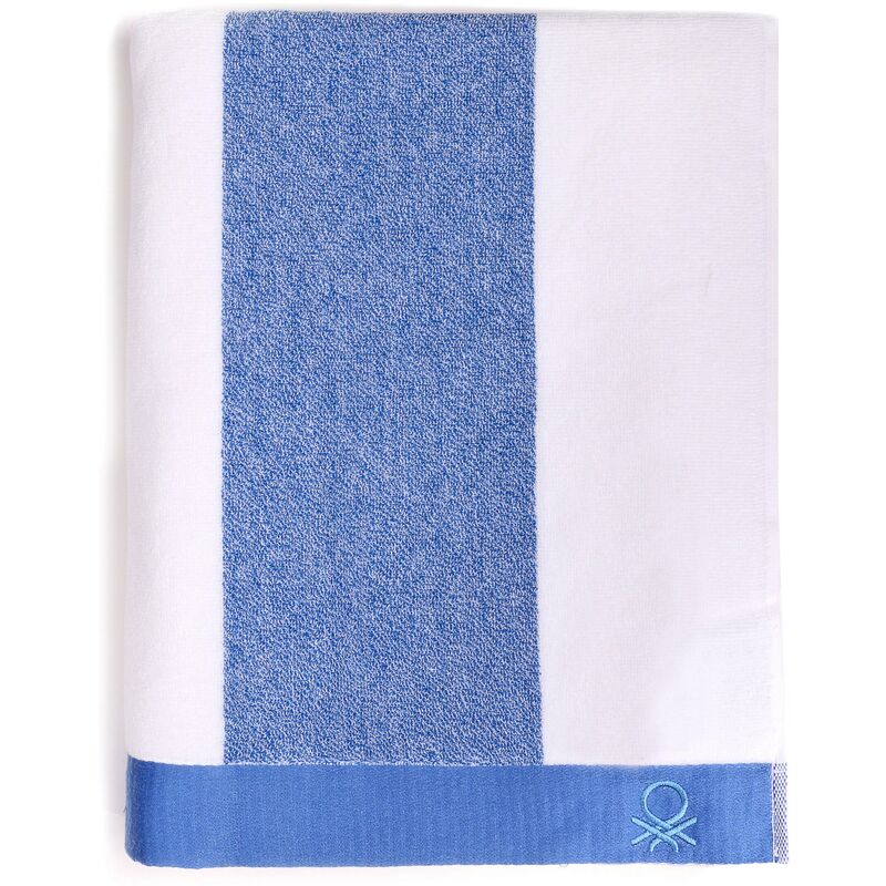 Casa Benetton 100 % Coton 450 G/m2 Serviette De Plage ( 90x160 Cm) Bleu