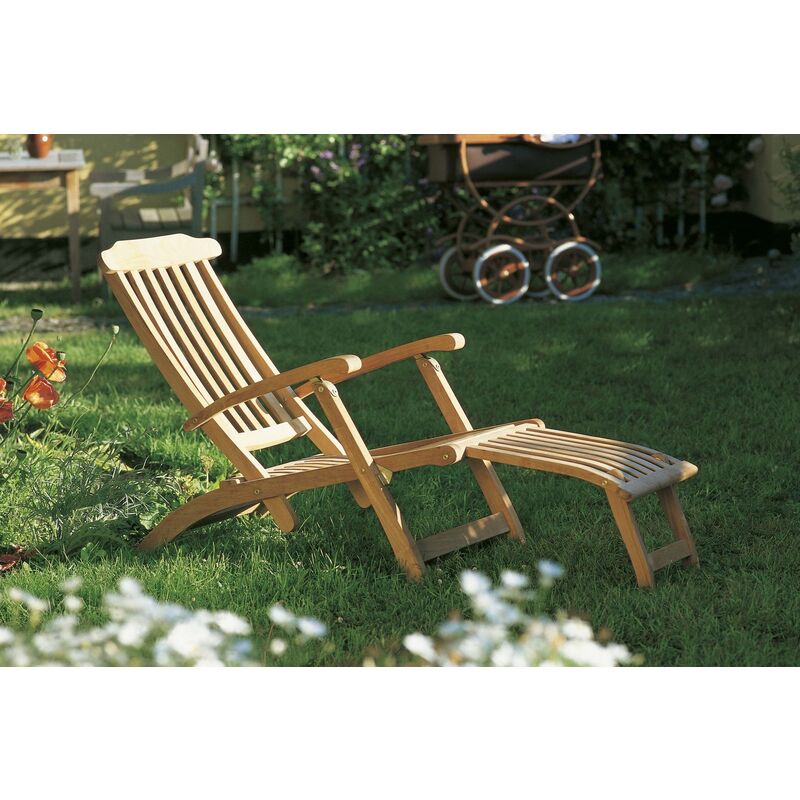 Casa - chaise longue pliante 'Queen Mary' en bois d'acacia