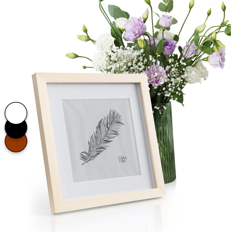 Casa Chic - Cadre Photo, Cadre Photo Carré en Bois de 28x28 cm Cadres Photo, Porte Photo Mural, Cadre Decoration Murale Pele Mele, Affichage