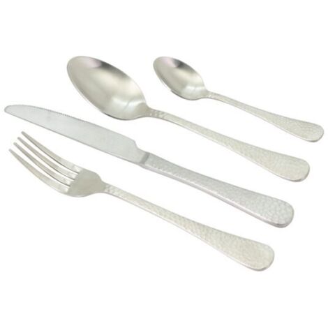 Casa Collection Set Posate York 24 Pezzi Acciaio Inox 18/10 Finitura Martellata per 6 Persone