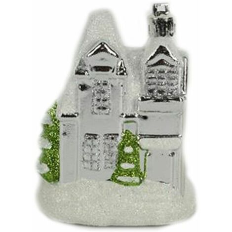 Casa con neve addobbi decorazioni palline per albero di natale oro argento rosso - colorigenerali: ARGENTO