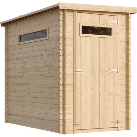 Casa de almacenamiento jardín 144x239x198 cm/2.63m2 - Caseta para exterior jardín - Cobertizo de madera pequeño - Techo, ventana- TIMBELA M306A