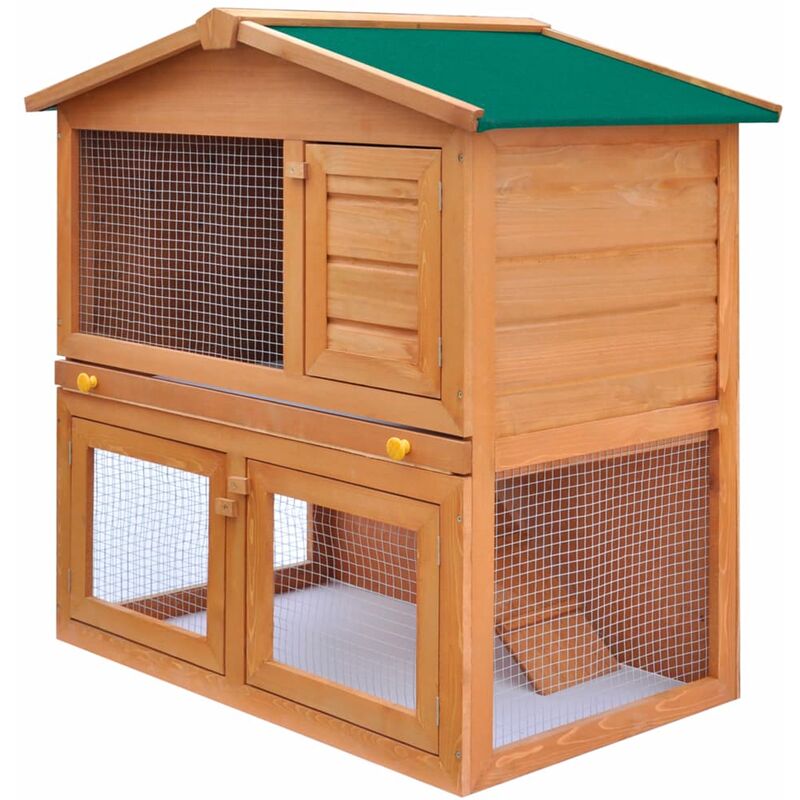 

Casa de animales pequeños jaula conejera 3 puertas madera