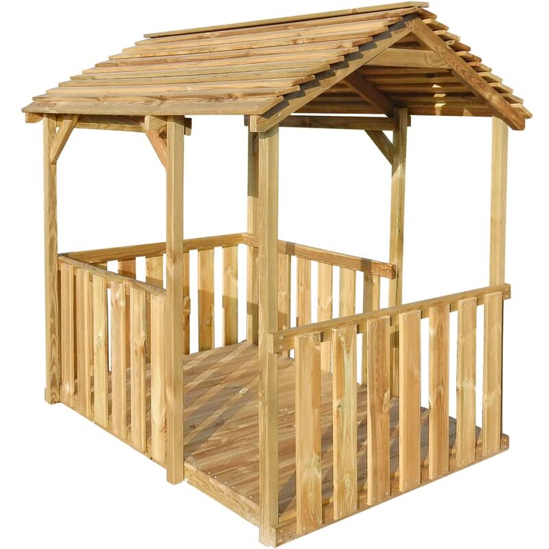 

vidaXL Casa de juegos de jardín de madera de pino 122,5x160x163 cm - Marrón