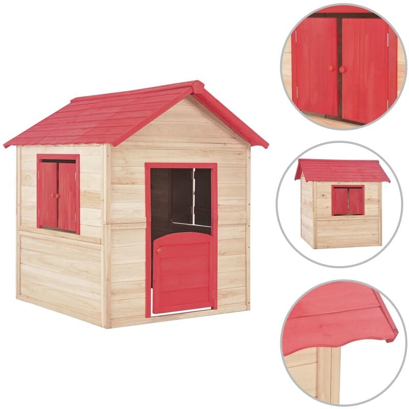 

Happyshopping - Casa de juegos de ninos madera roja