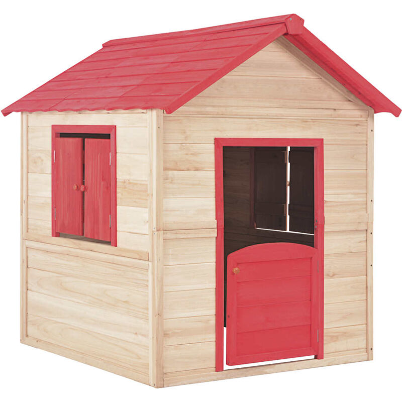 

vidaXL Madera Casa de Juegos de Niños Roja - Rojo