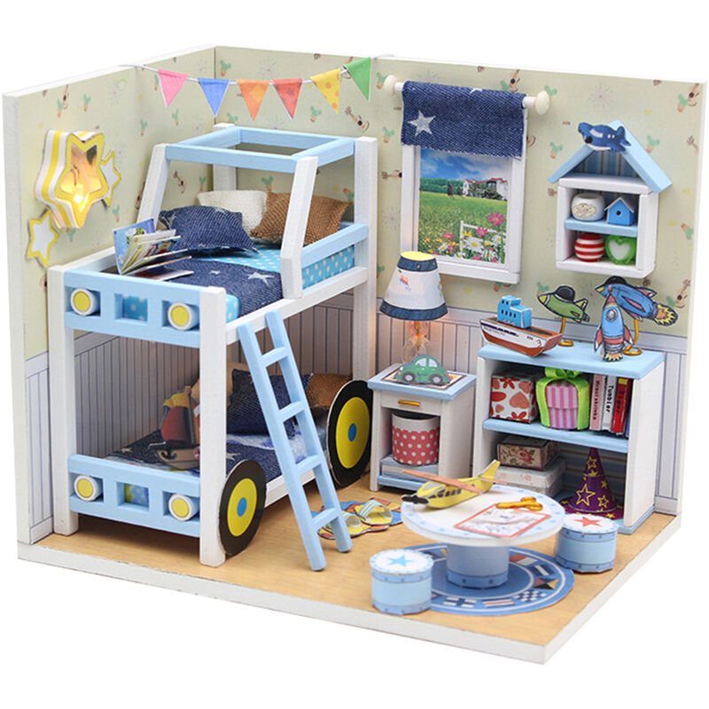 

Asupermall - Casa de munecas en miniatura DIY Casa de munecas de madera con muebles Juguete para ninos Regalos creativos para ninos mayores de 14