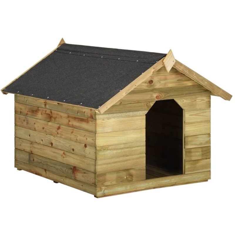 

Casa de perros de jardín tejado abierto madera pino impregnada - Verde - Vidaxl