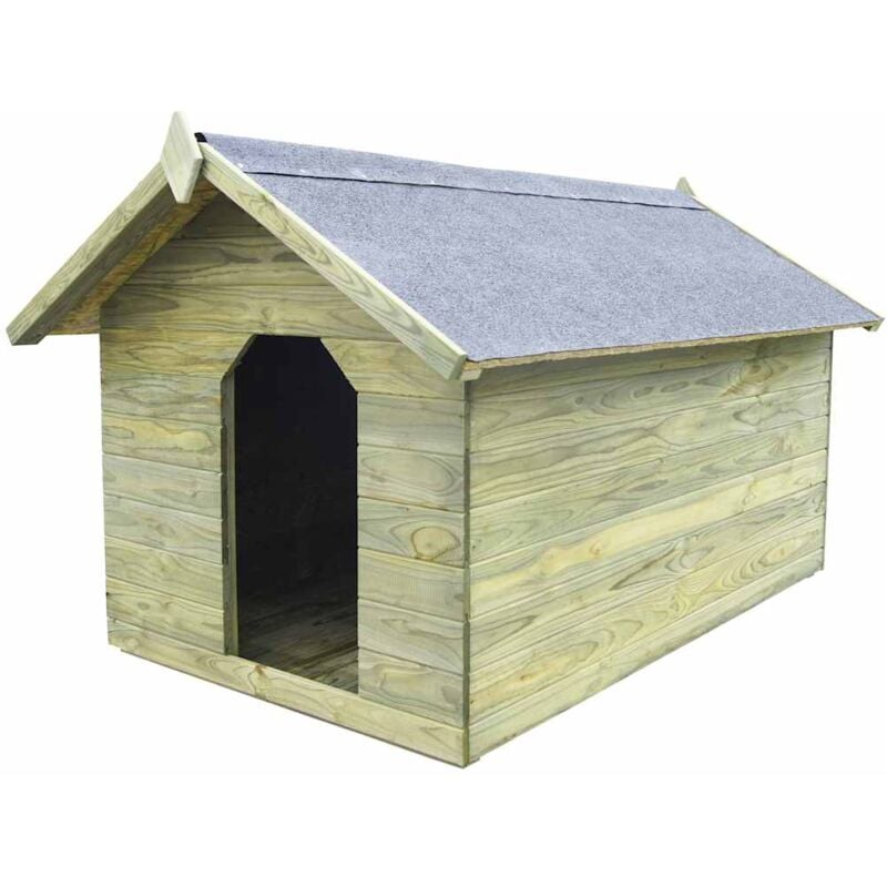 

Casa de perros de jardín tejado abierto madera pino impregnada - Verde - Vidaxl