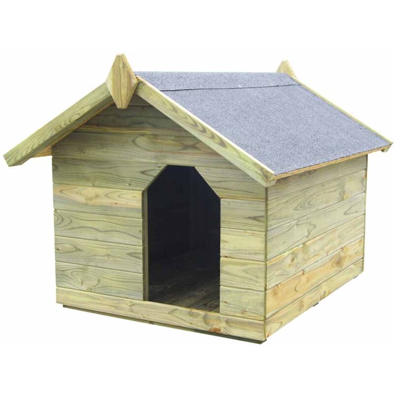 

Casa de perros de jardín tejado abierto madera pino impregnada - Verde - Vidaxl