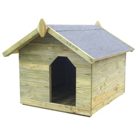Casa de perros de jardín tejado abierto madera pino impregnada vidaXL